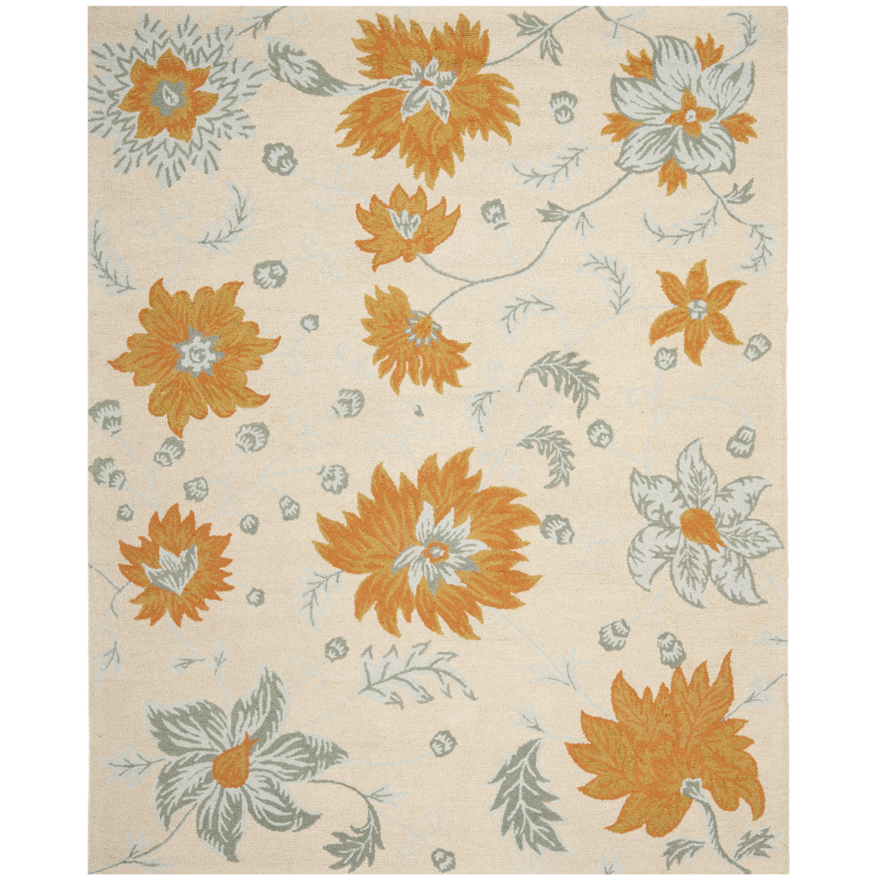SAFAVIEH Blossom BLM865A Hand-hooked Ivory / Multi Rug - 8' 9 X 12'