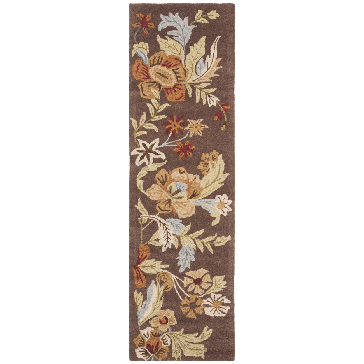 SAFAVIEH Blossom BLM915A Hand-hooked Brown / Multi Rug - 8' X 10'