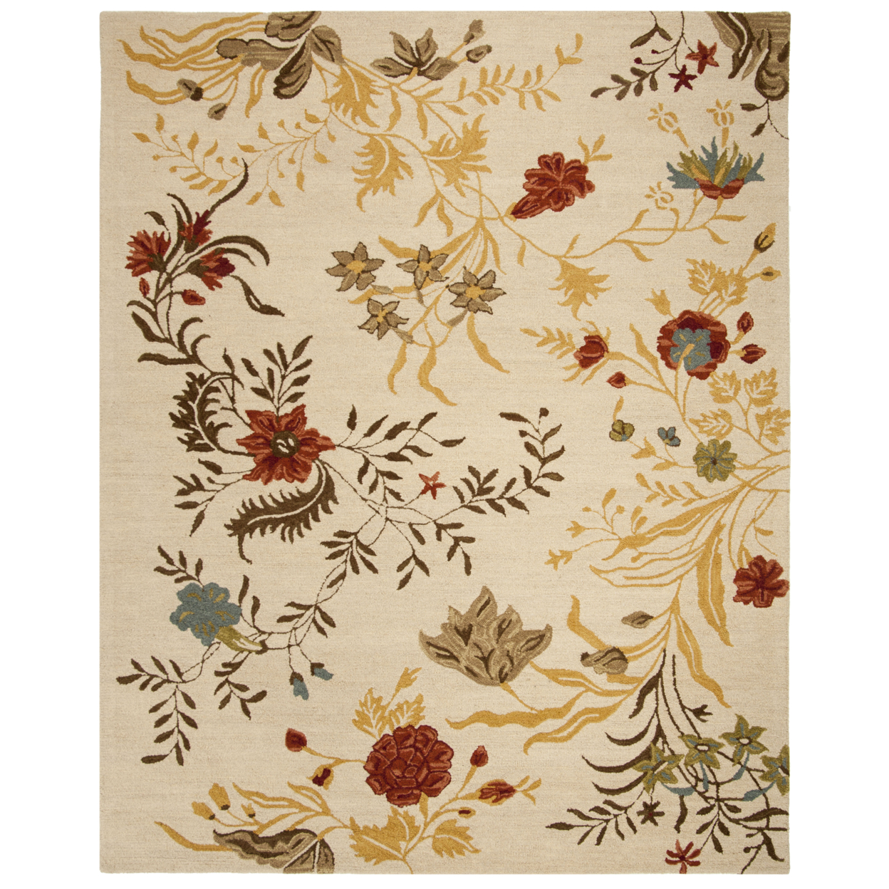 SAFAVIEH Blossom BLM916A Hand-hooked Beige / Multi Rug - 8' X 10'