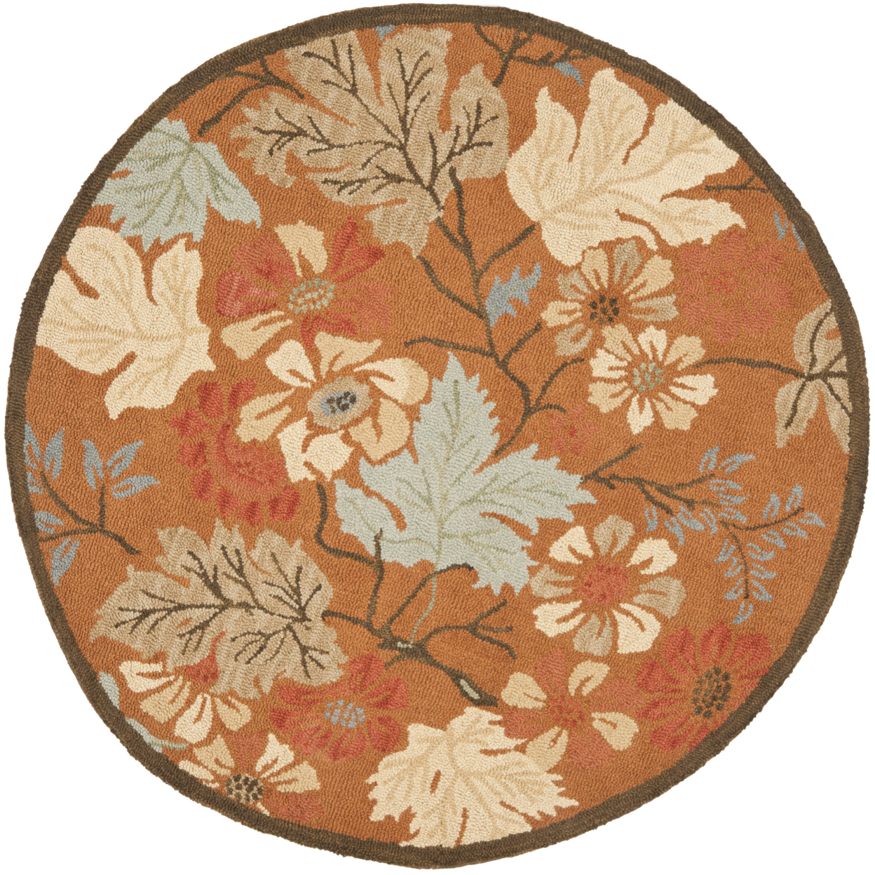 SAFAVIEH Blossom BLM917A Hand-hooked Rust / Multi Rug - 6' Round