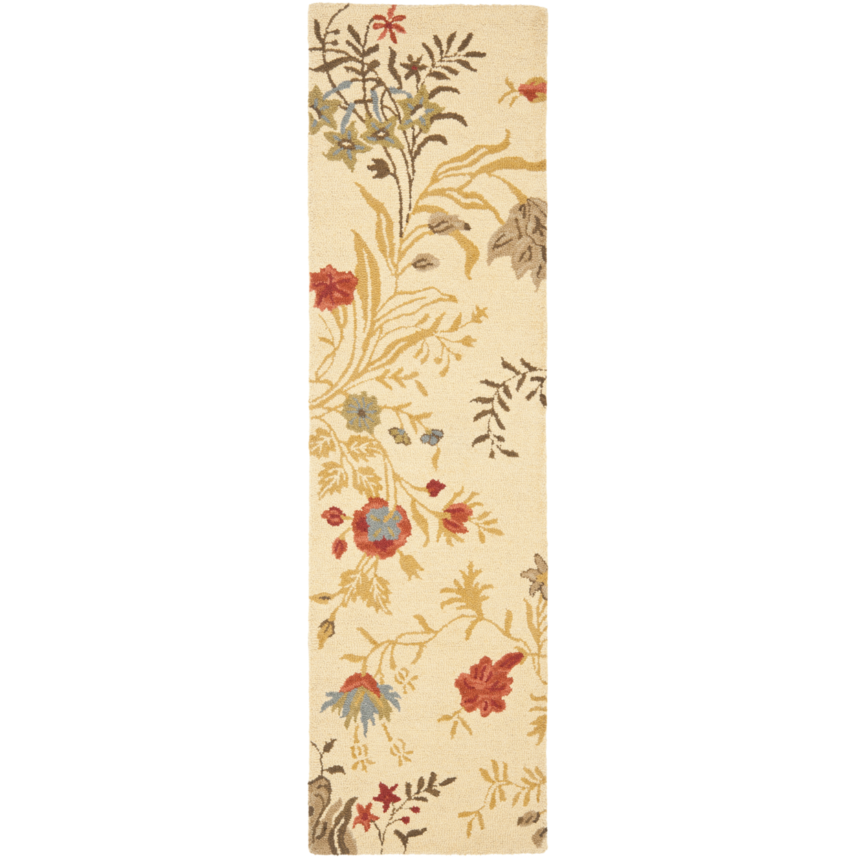 SAFAVIEH Blossom BLM916A Hand-hooked Beige / Multi Rug - 2' 3 X 8'