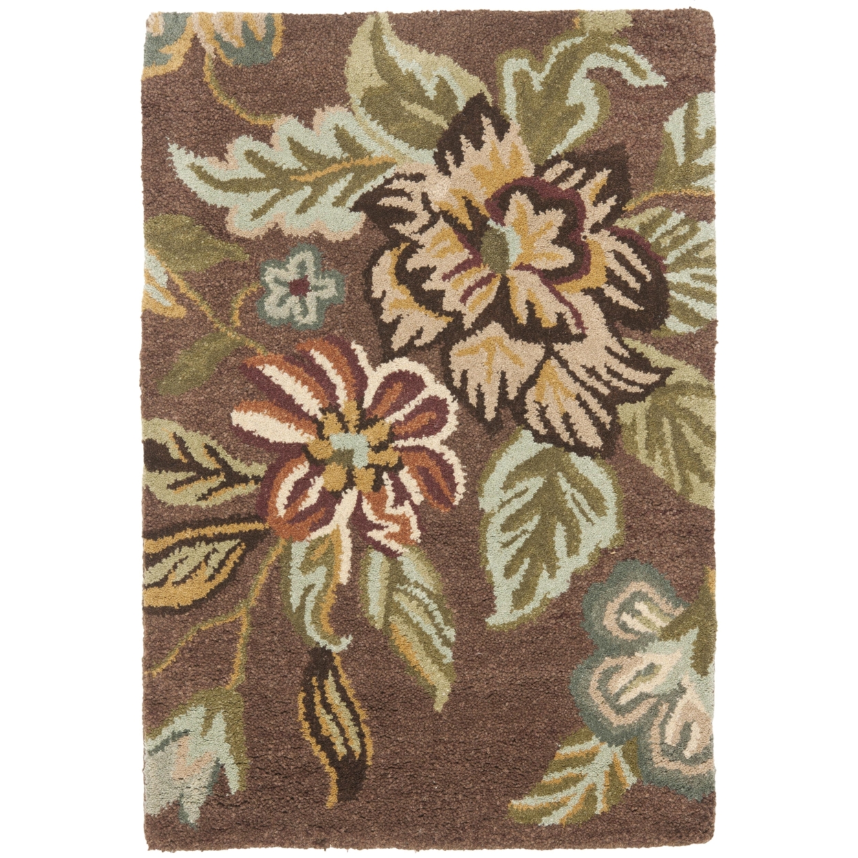 SAFAVIEH Blossom BLM920A Hand-hooked Brown / Multi Rug - 3' X 5'