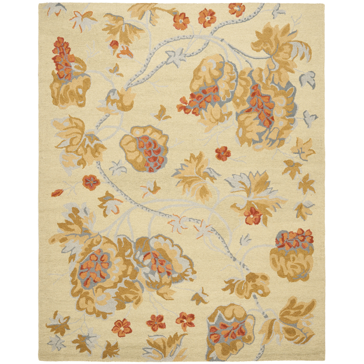 SAFAVIEH Blossom BLM922A Hand-hooked Beige / Multi Rug - 8' X 10'