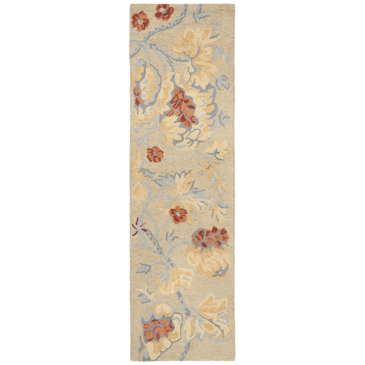 SAFAVIEH Blossom BLM922A Hand-hooked Beige / Multi Rug - 2' 3 X 8'