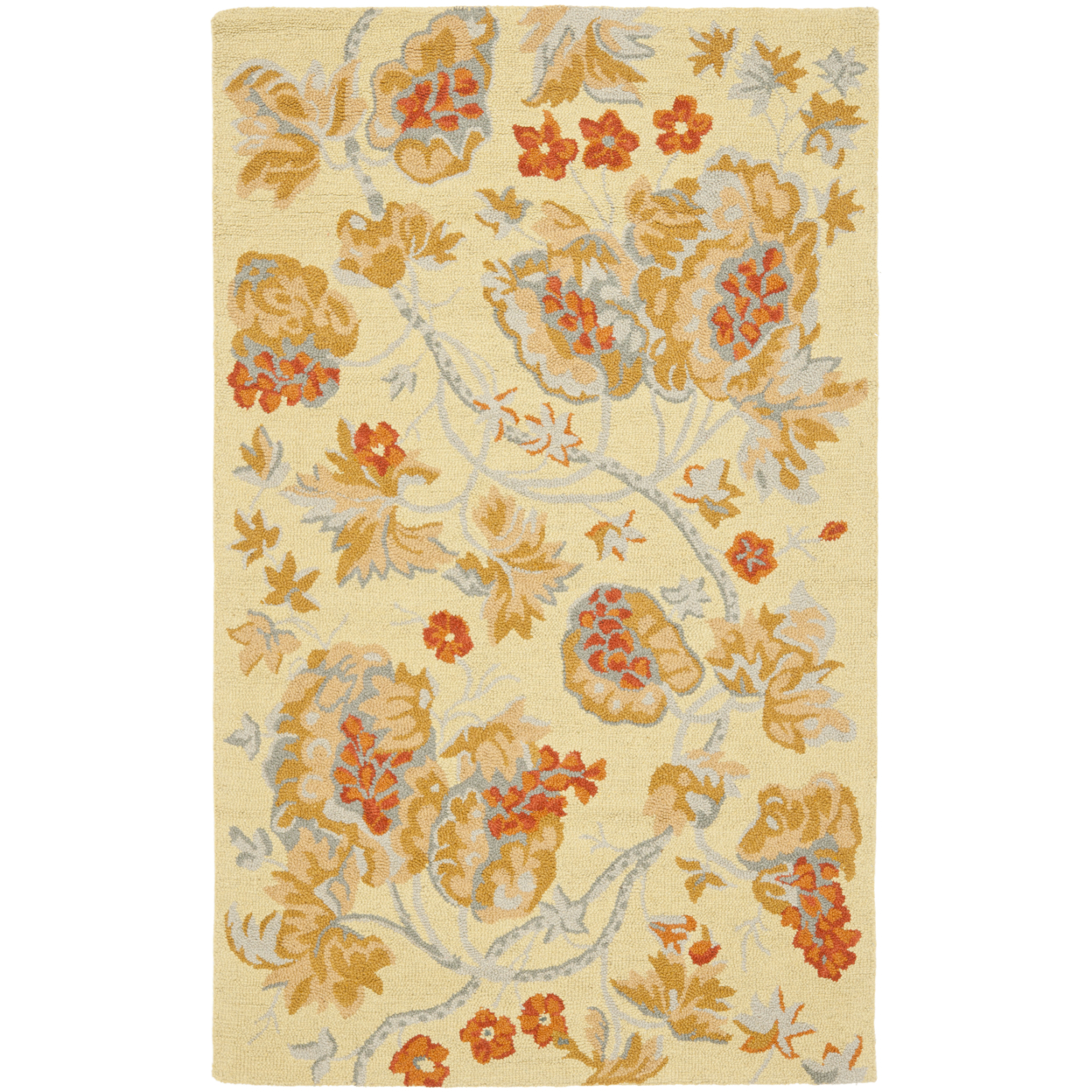SAFAVIEH Blossom BLM922A Hand-hooked Beige / Multi Rug - 5' X 8'