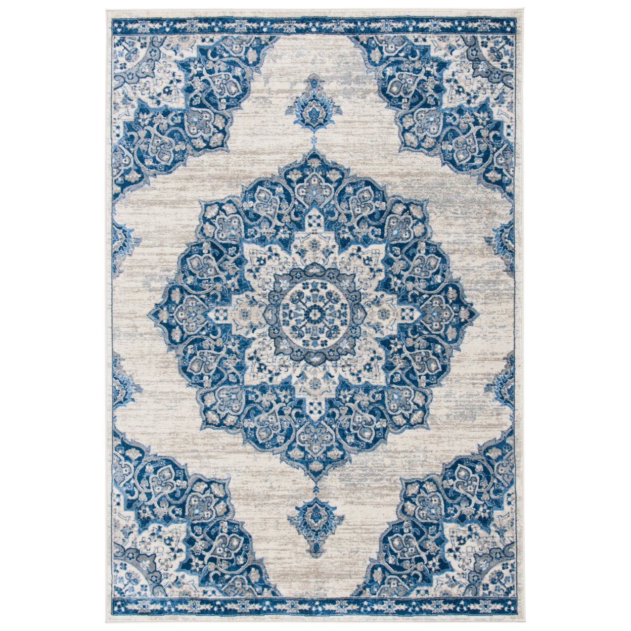 SAFAVIEH Brentwood Collection BNT802D Ivory / Navy Rug - 9' X 12'