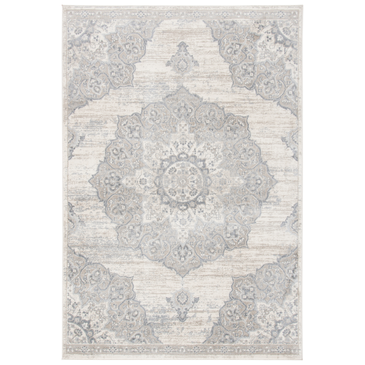 SAFAVIEH Brentwood Collection BNT802B Ivory / Beige Rug - 9' X 12'