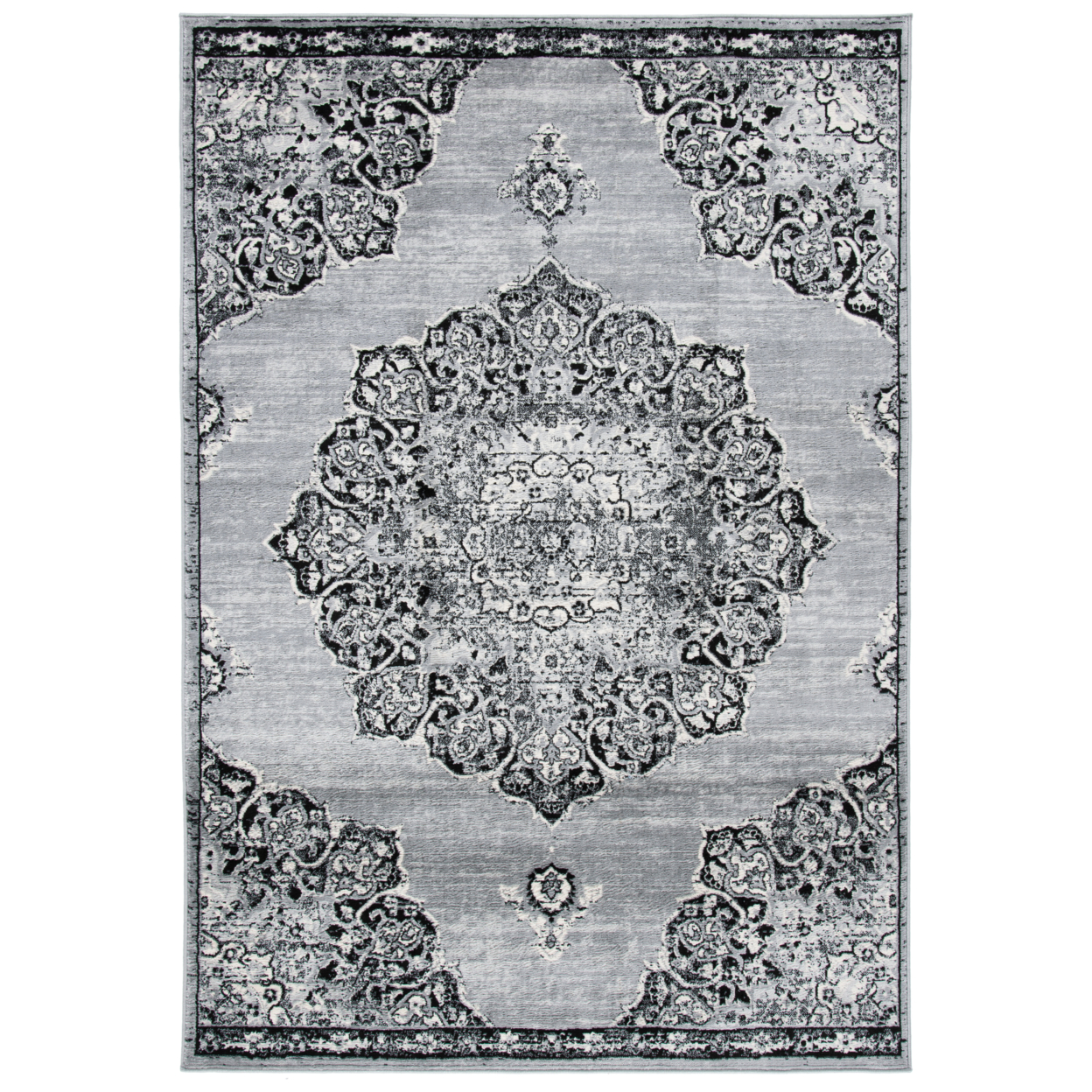 SAFAVIEH Brentwood Collection BNT802H Grey / Black Rug - 5' 3 X 7' 6