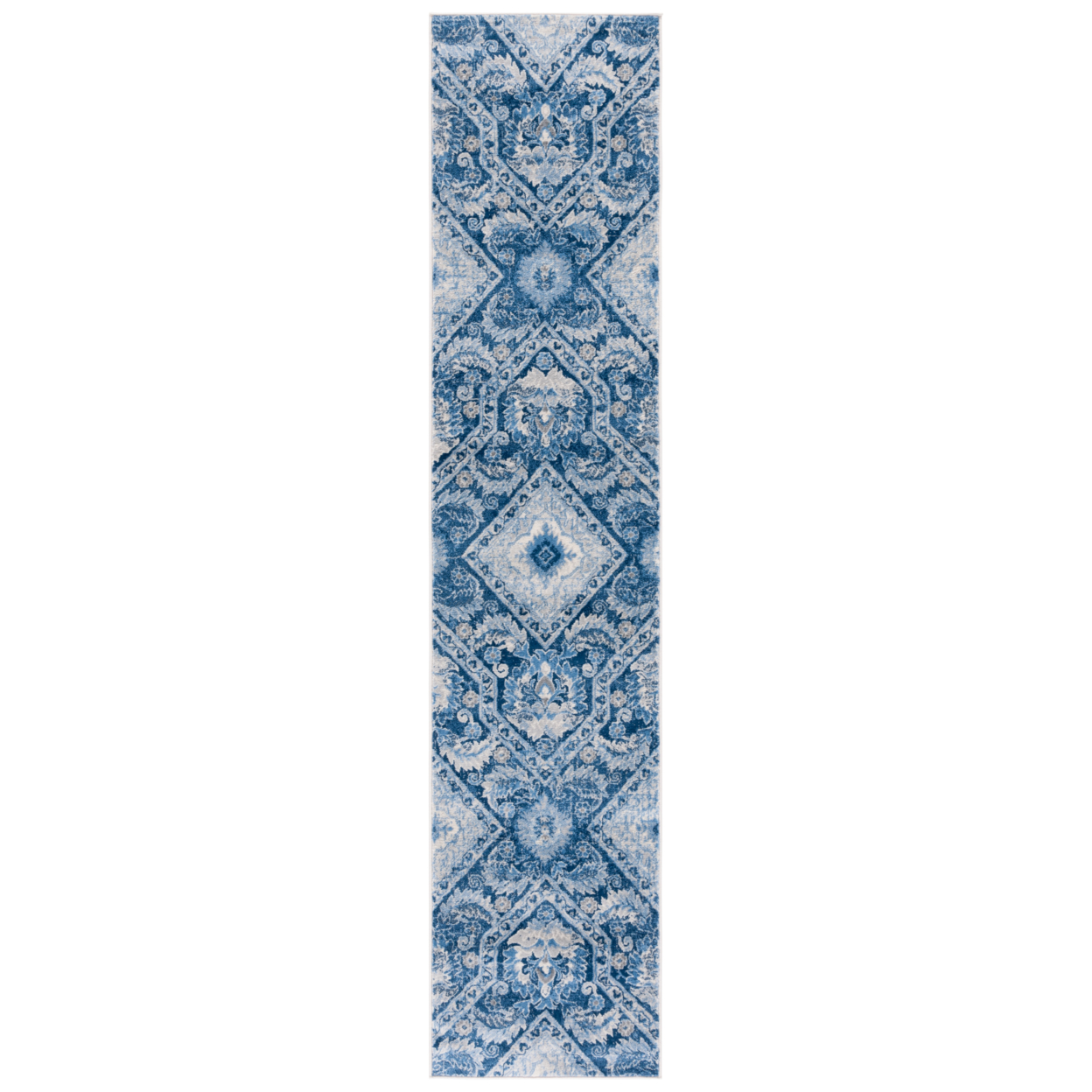 SAFAVIEH Brentwood Collection BNT827M Blue / Ivory Rug - 2' X 9'