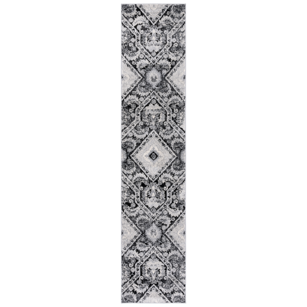 SAFAVIEH Brentwood Collection BNT827Z Black / Ivory Rug - 2' X 9'