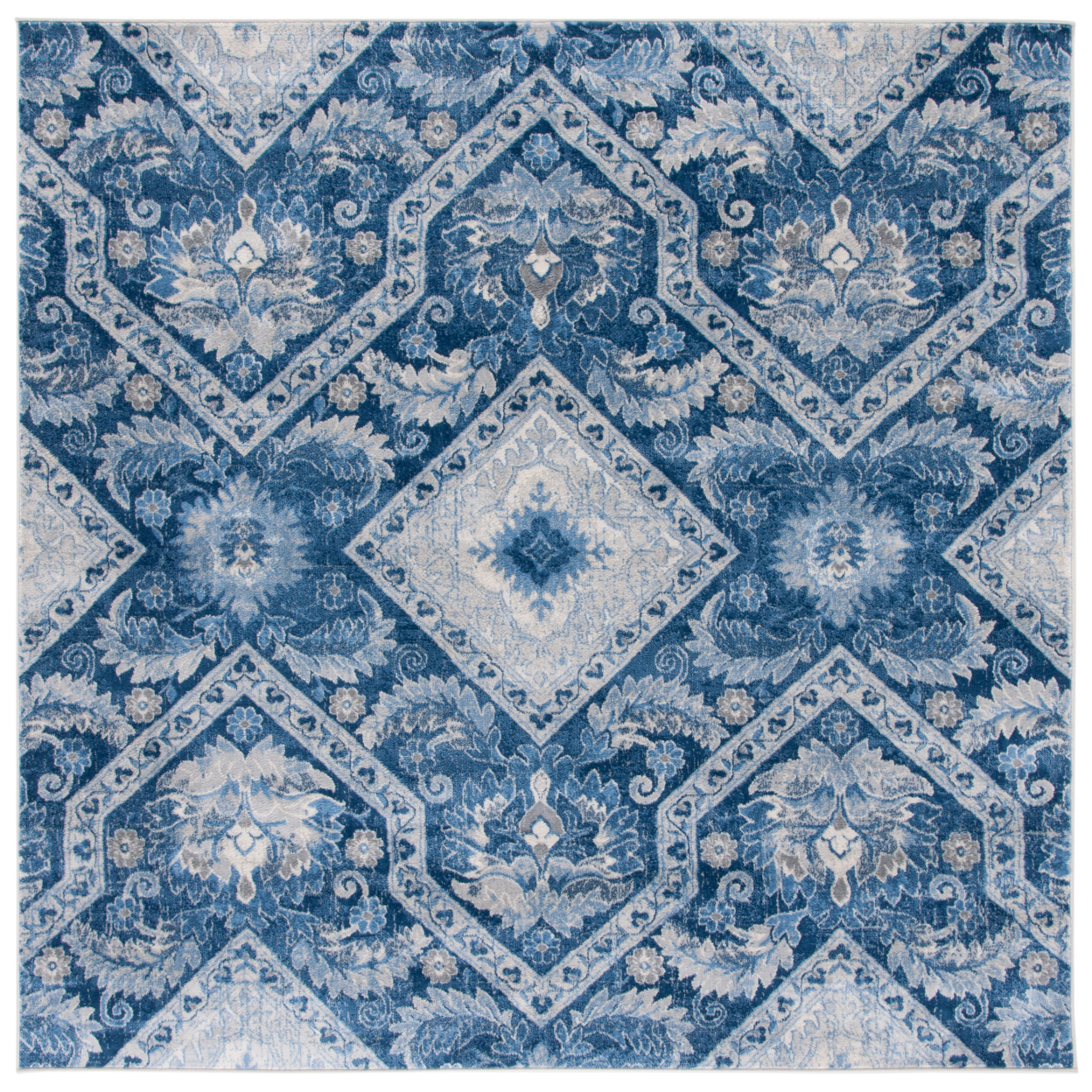 SAFAVIEH Brentwood Collection BNT827M Blue / Ivory Rug - 9' X 12'