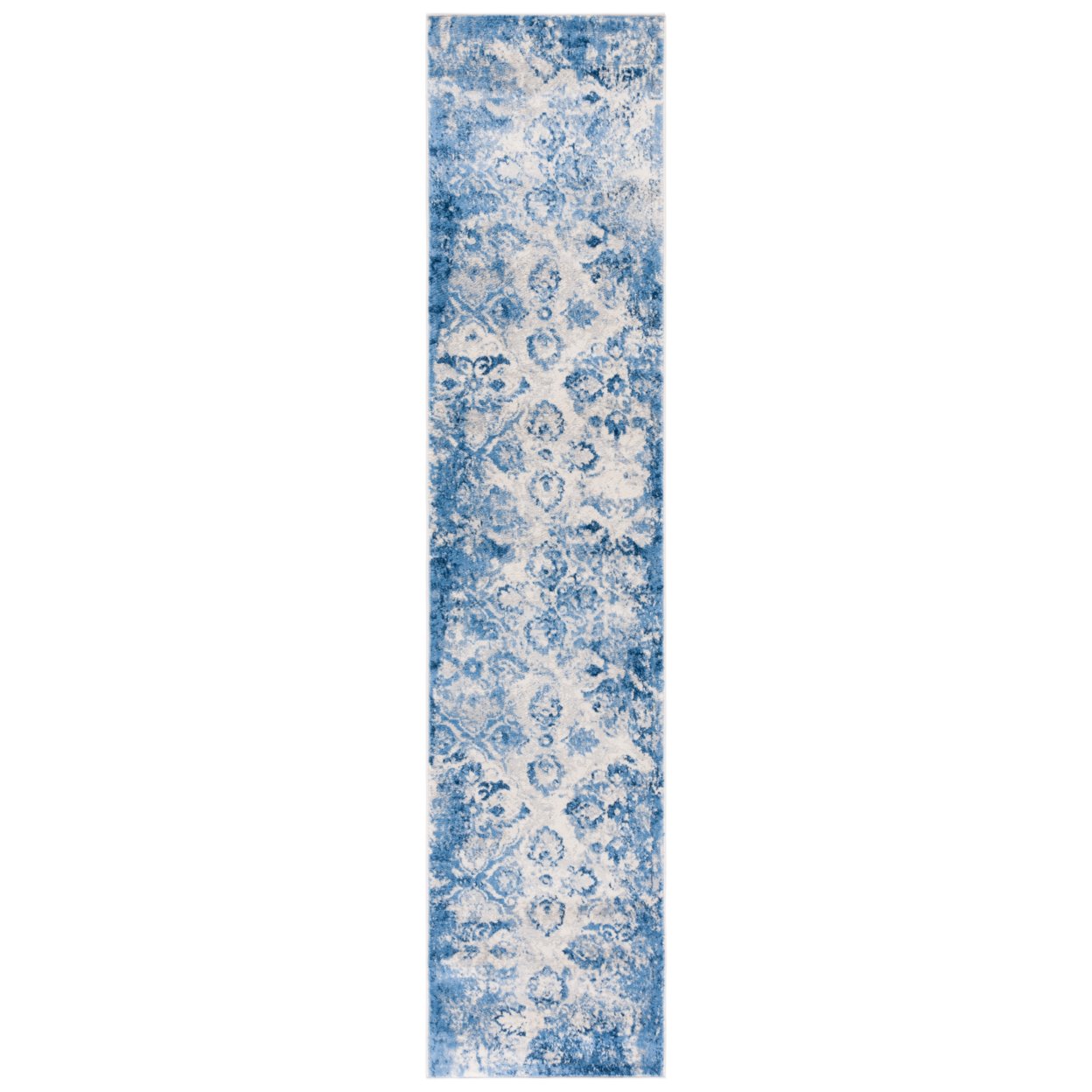 SAFAVIEH Brentwood Collection BNT829M Blue / Ivory Rug - 2' X 9'