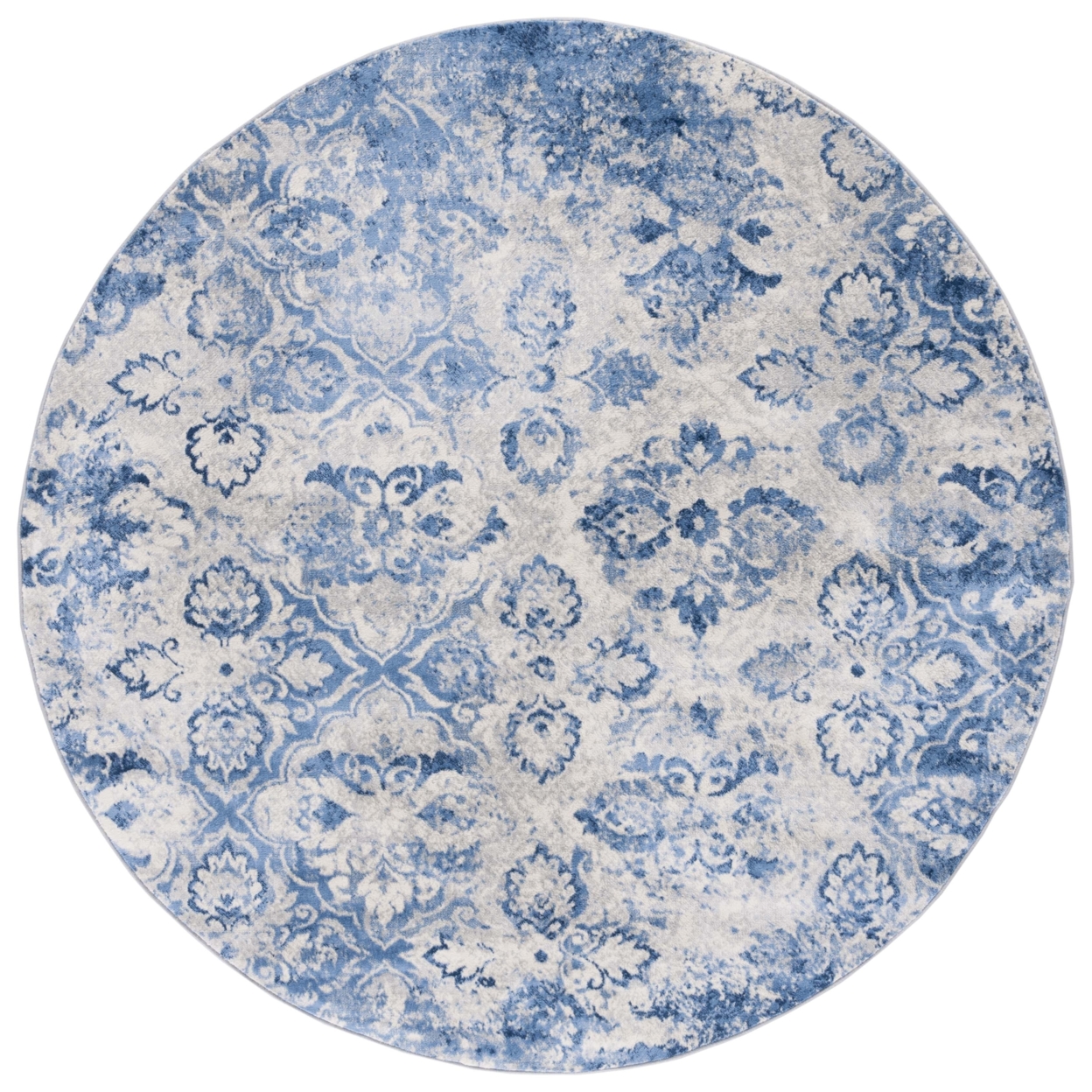 SAFAVIEH Brentwood Collection BNT829M Blue / Ivory Rug - 6' 7 Round