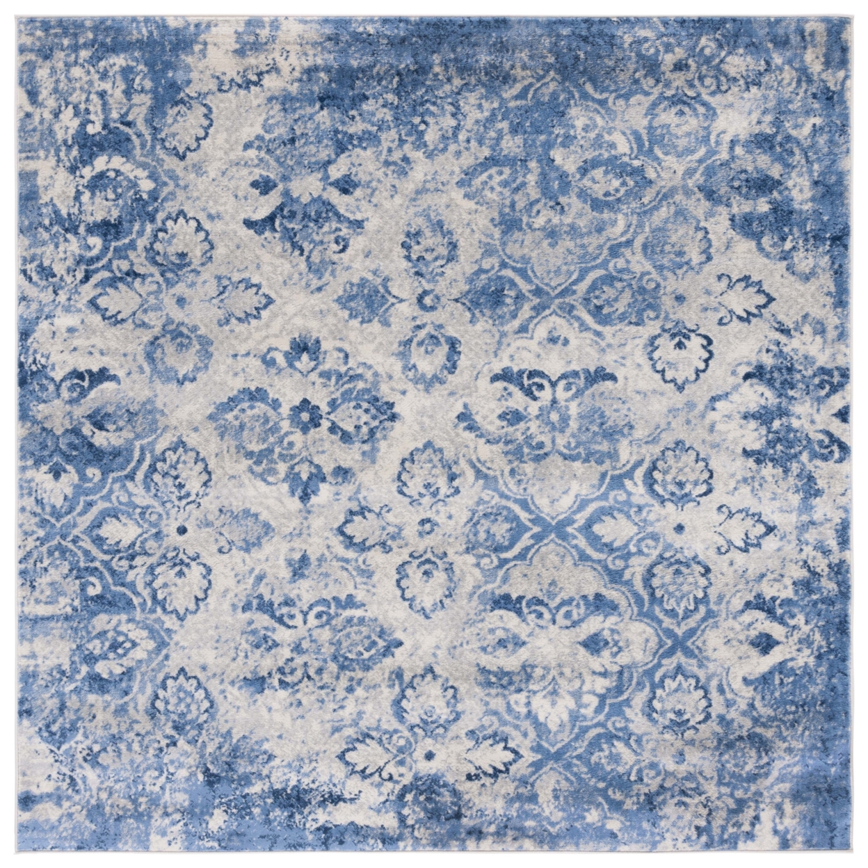 SAFAVIEH Brentwood Collection BNT829M Blue / Ivory Rug - 5' 3 X 7' 6