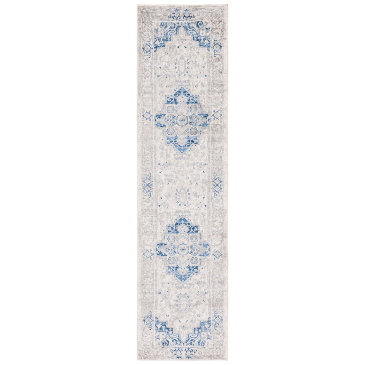 SAFAVIEH Brentwood Collection BNT851A Ivory / Blue Rug - 2' X 8'