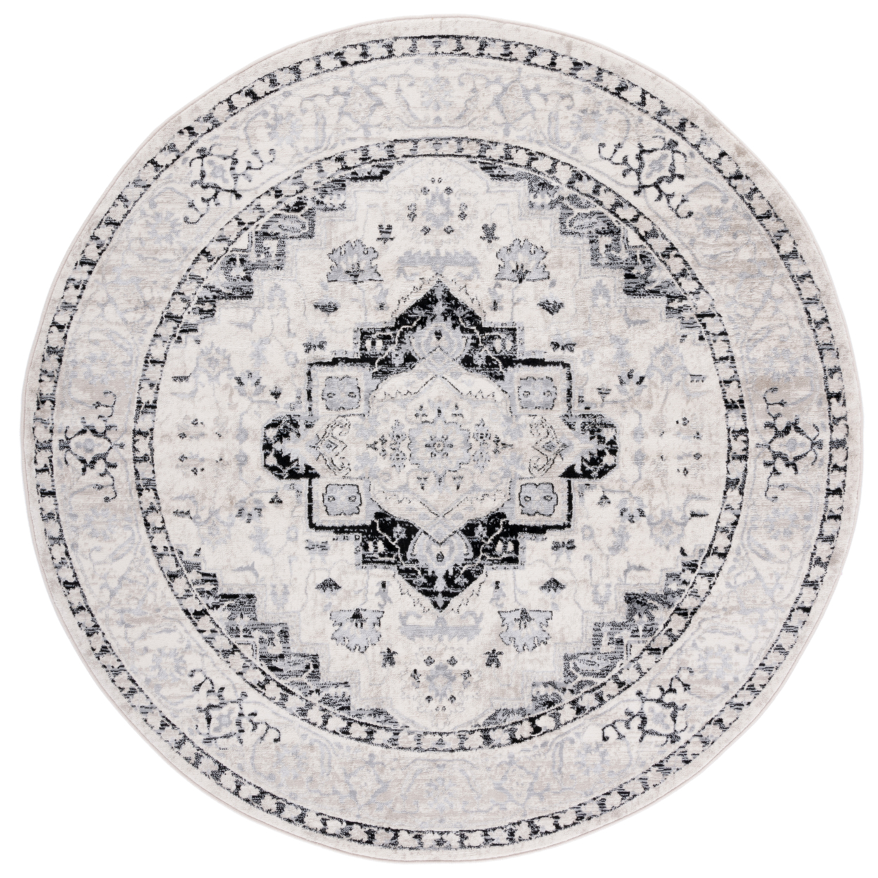 SAFAVIEH Brentwood Collection BNT851C Ivory / Black Rug - 4' X 6'