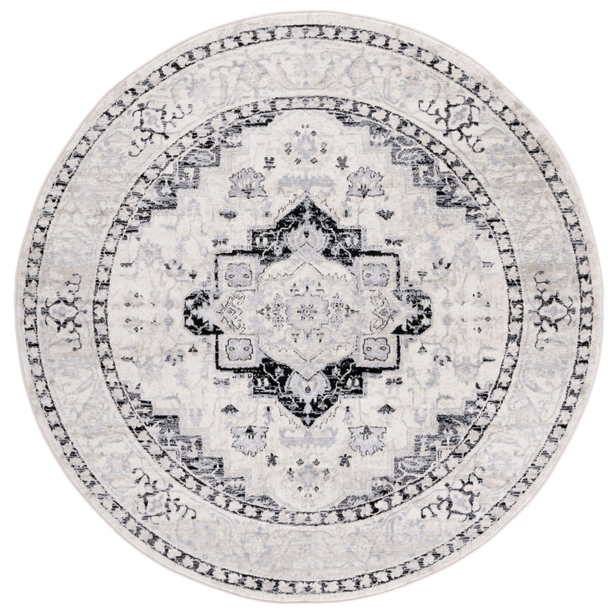 SAFAVIEH Brentwood Collection BNT851C Ivory / Black Rug - 3' X 5'