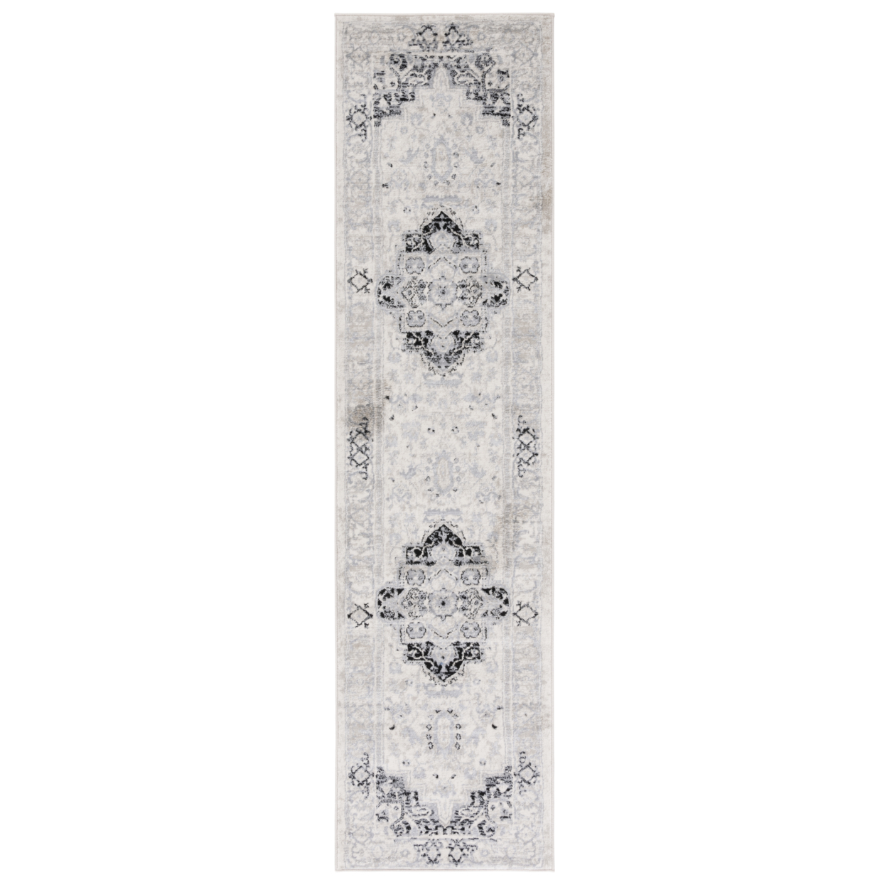 SAFAVIEH Brentwood Collection BNT851C Ivory / Black Rug - 2' X 8'
