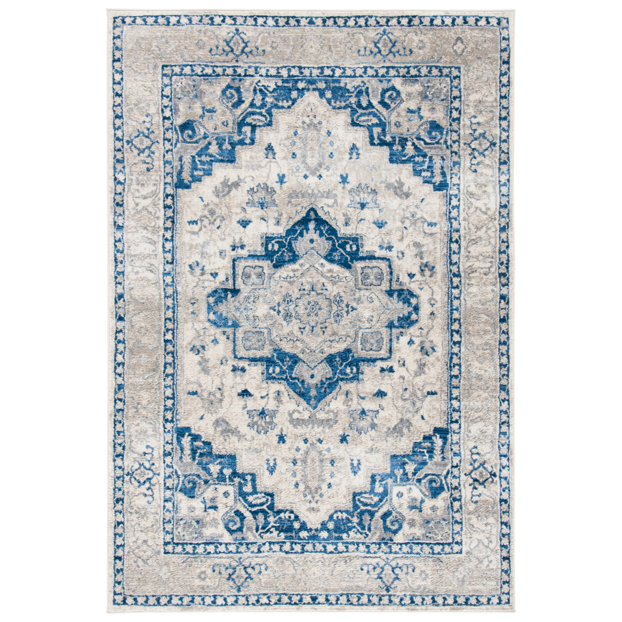 SAFAVIEH Brentwood Collection BNT851A Ivory / Blue Rug - 5' 3 X 7' 6