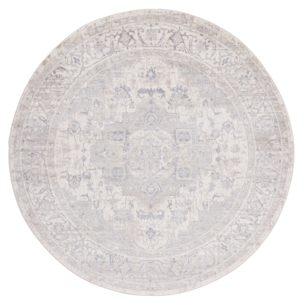 SAFAVIEH Brentwood Collection BNT851J Ivory / Grey Rug - 6' 7 Round