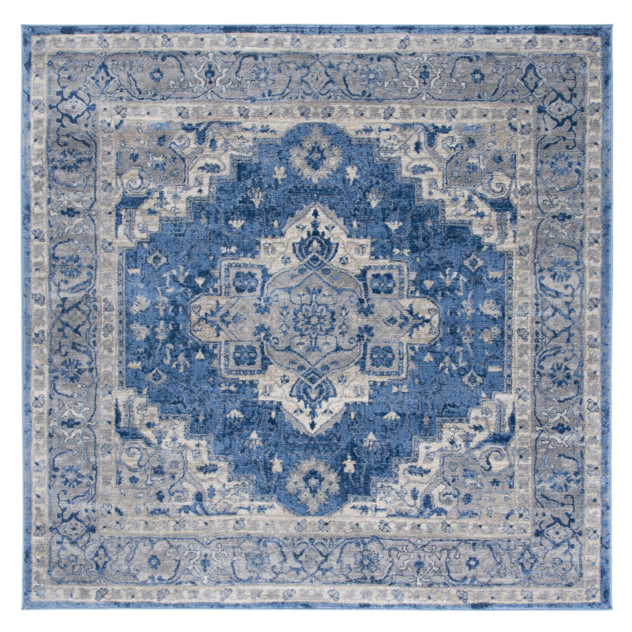 SAFAVIEH Brentwood Collection BNT851M Blue / Grey Rug - 6' 7 Square