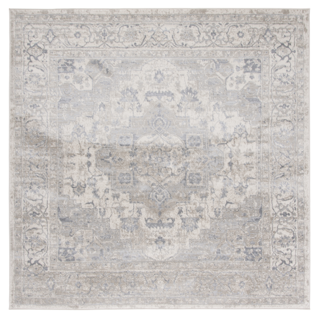 SAFAVIEH Brentwood Collection BNT851J Ivory / Grey Rug - 6' 7 Square