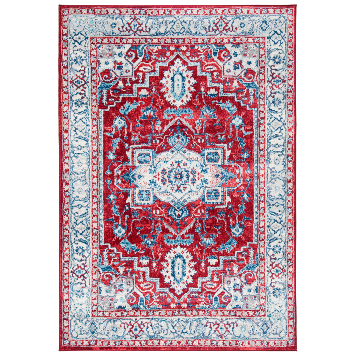 SAFAVIEH Brentwood Collection BNT851Q Red / Beige Rug - 4' X 6'