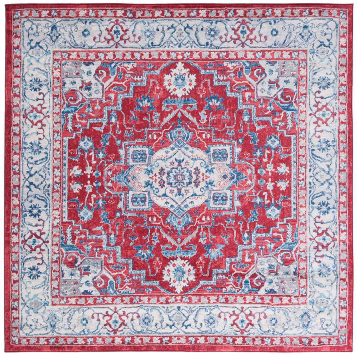 SAFAVIEH Brentwood Collection BNT851Q Red / Beige Rug - 4' X 6'