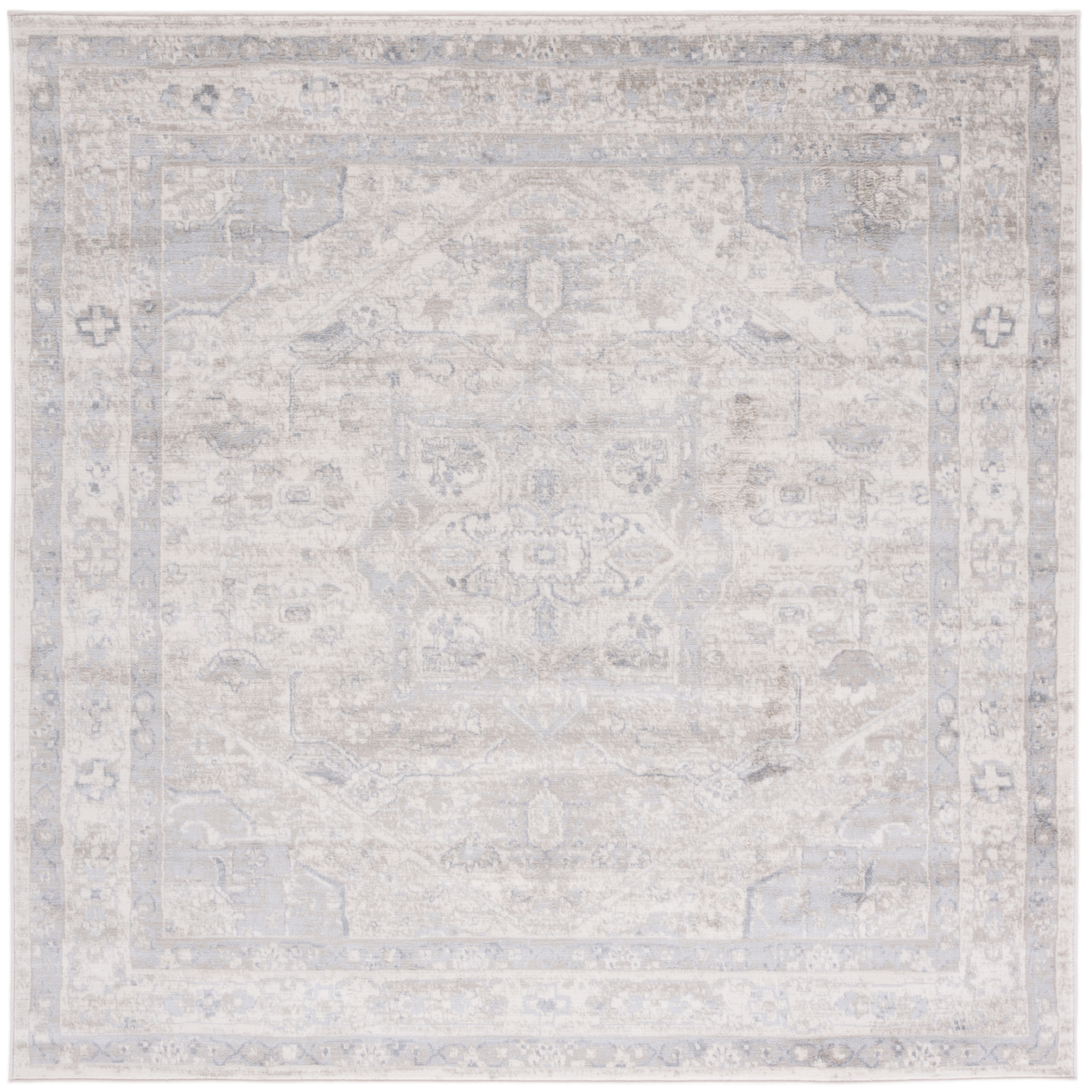 SAFAVIEH Brentwood Collection BNT852D Ivory / Grey Rug - 6' 7 Round