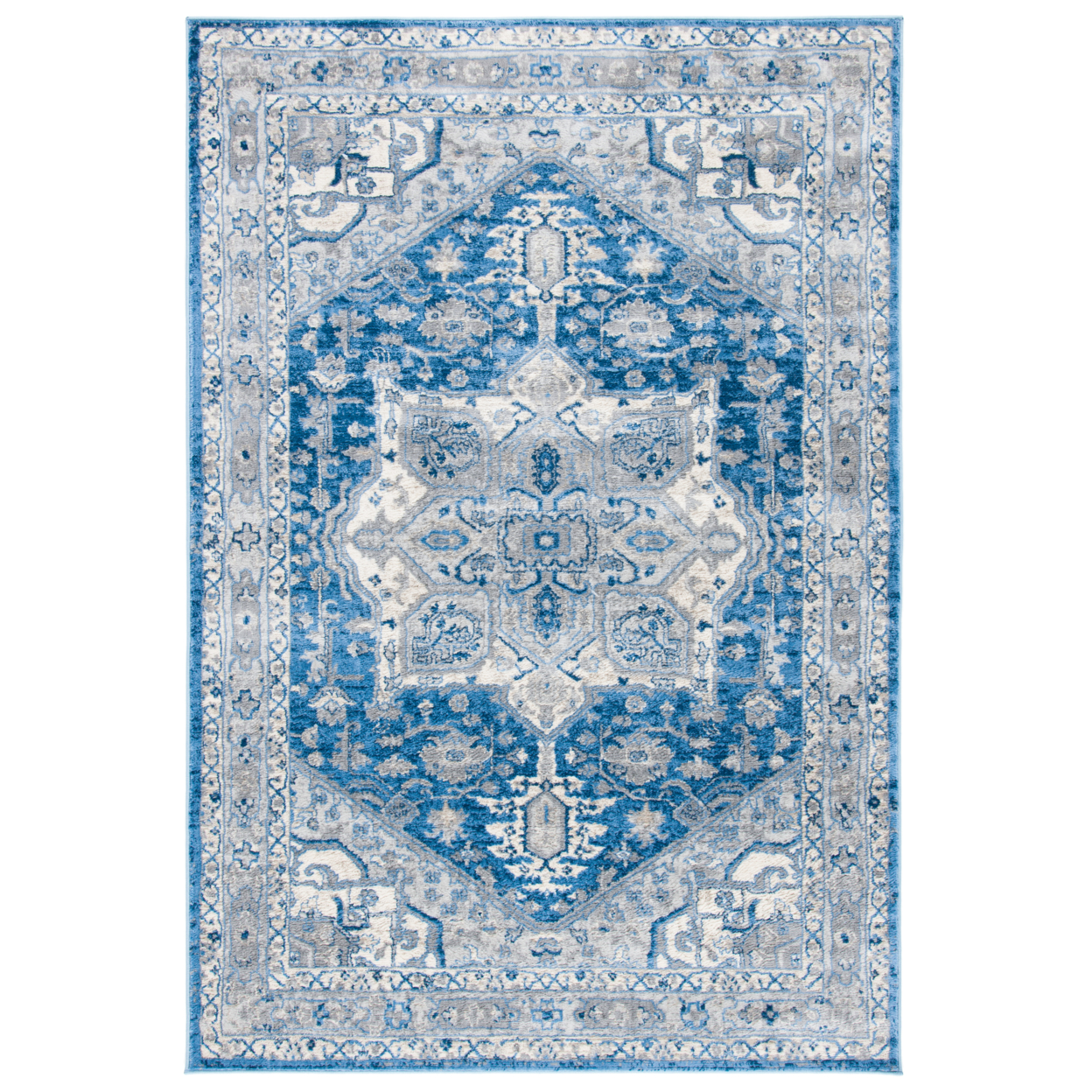 SAFAVIEH Brentwood Collection BNT852M Blue / Grey Rug - 3' X 5'
