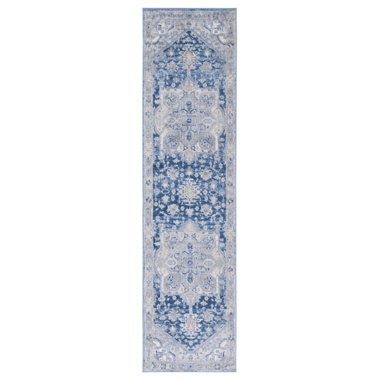 SAFAVIEH Brentwood Collection BNT852M Blue / Grey Rug - 2' X 8'