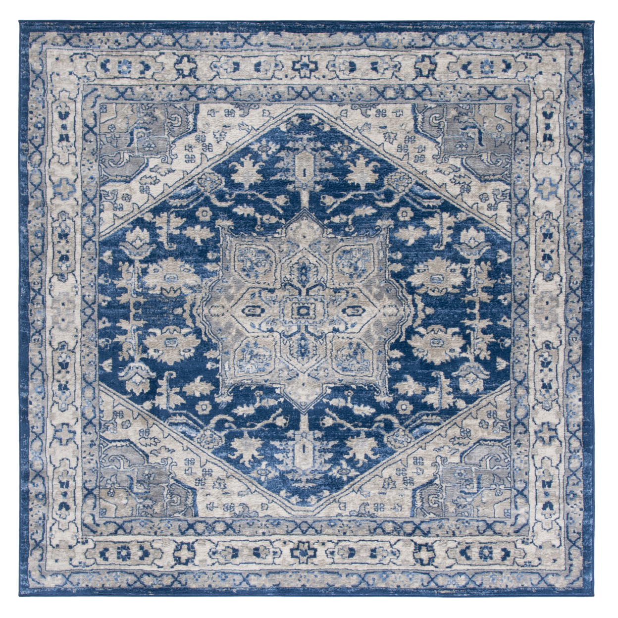 SAFAVIEH Brentwood Collection BNT852N Navy / Grey Rug - 8' X 10'