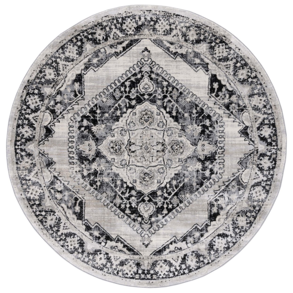 SAFAVIEH Brentwood Collection BNT871Z Black / Ivory Rug - 2' X 9'