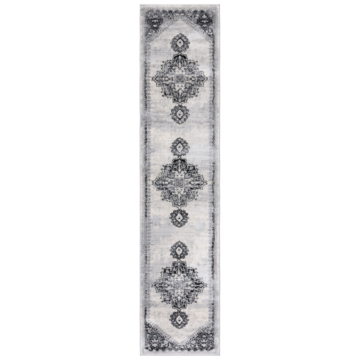 SAFAVIEH Brentwood Collection BNT885F Grey / Black Rug - 2' X 9'