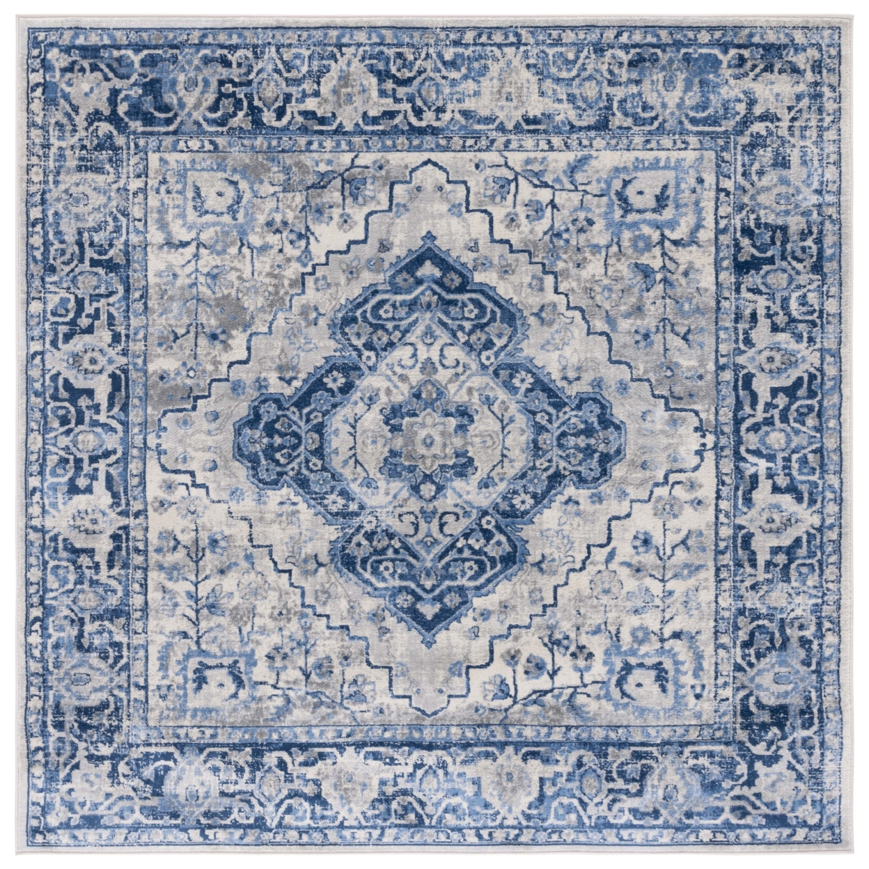 SAFAVIEH Brentwood Collection BNT888M Blue / Ivory Rug - 4' X 6'
