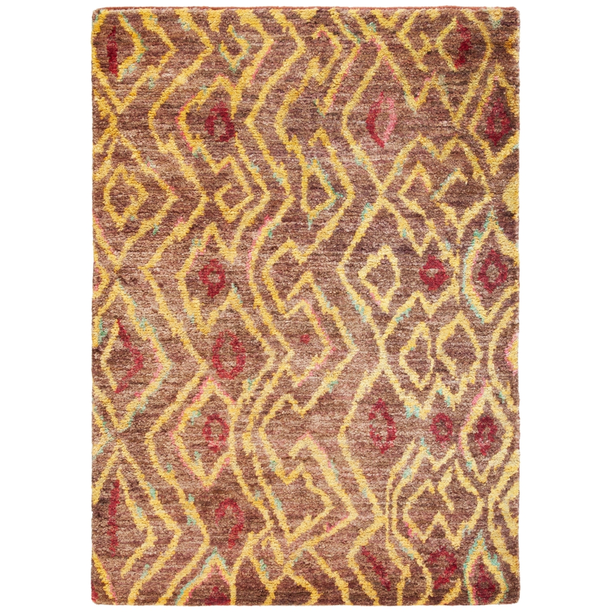 SAFAVIEH Bohemian BOH637A Hand-knotted Brown / Gold Rug - 4' X 6'