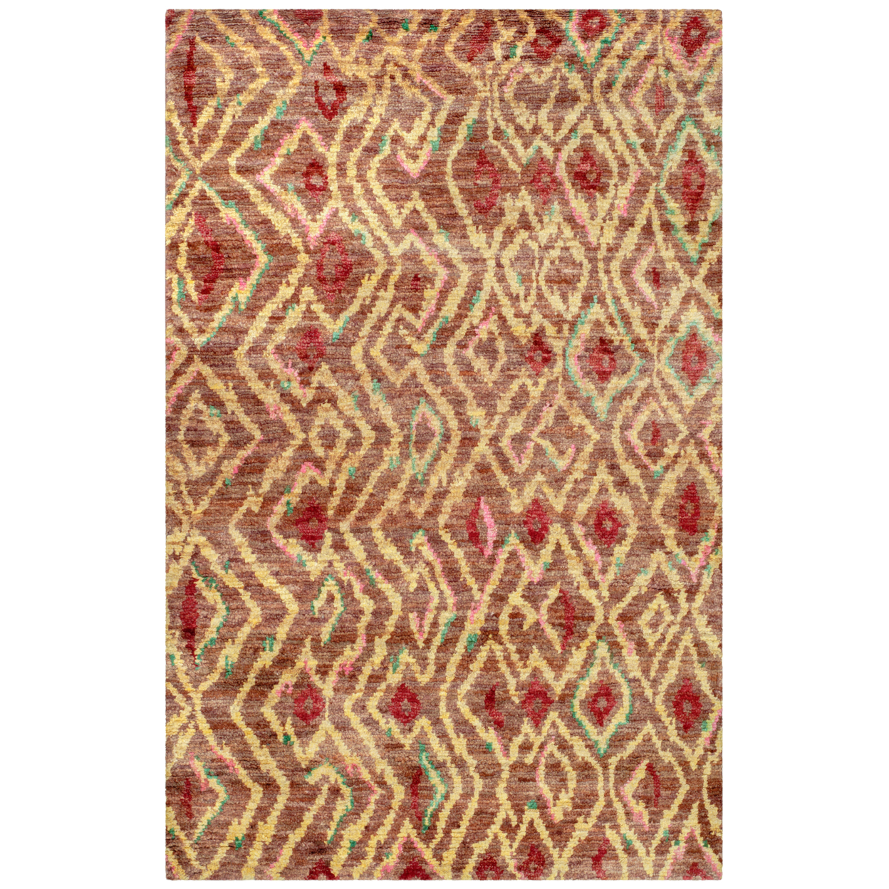 SAFAVIEH Bohemian BOH637A Hand-knotted Brown / Gold Rug - 5' X 8'