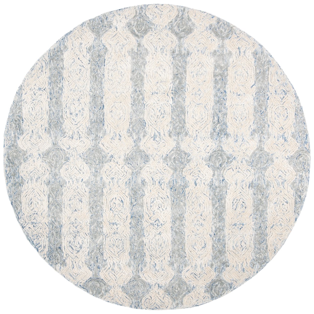 SAFAVIEH Glamour Collection GLM536M Blue / Ivory Rug - 6' Round