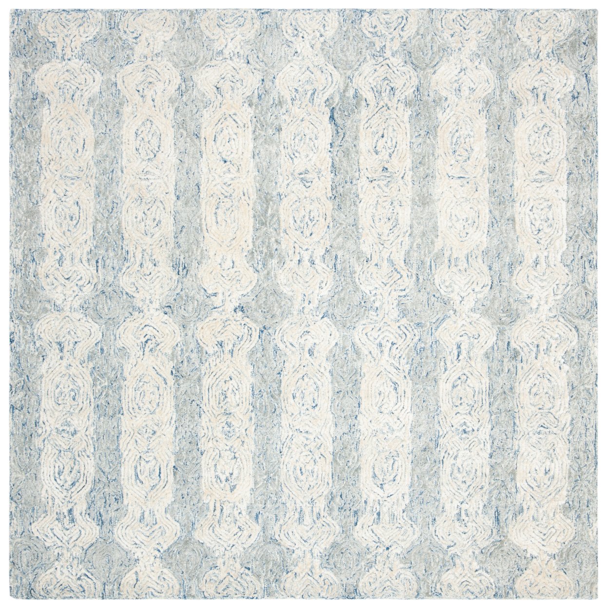 SAFAVIEH Glamour Collection GLM536M Blue / Ivory Rug - 6' Square