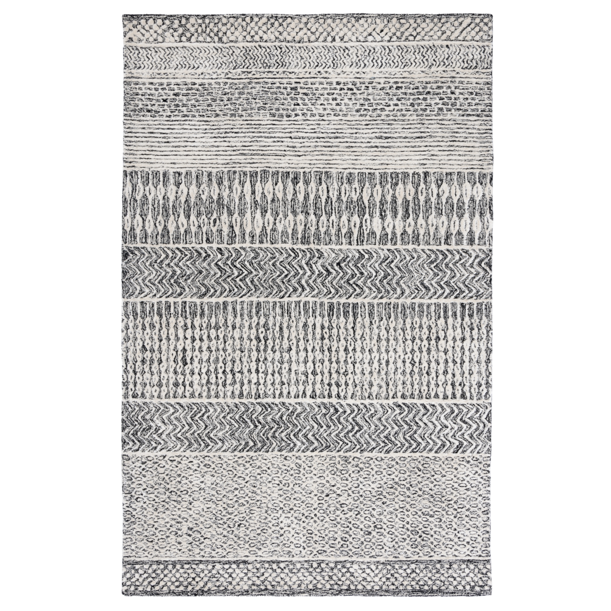 SAFAVIEH Glamour Collection GLM538H Charcoal / Ivory Rug - 5' X 8'