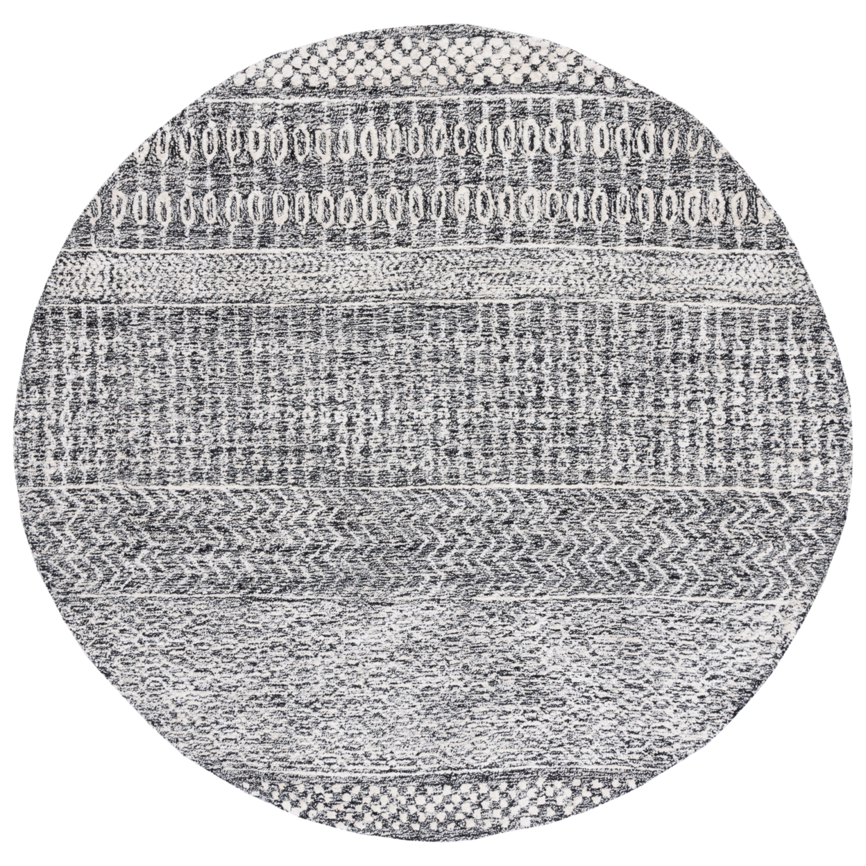 SAFAVIEH Glamour Collection GLM538H Charcoal / Ivory Rug - 6' Round