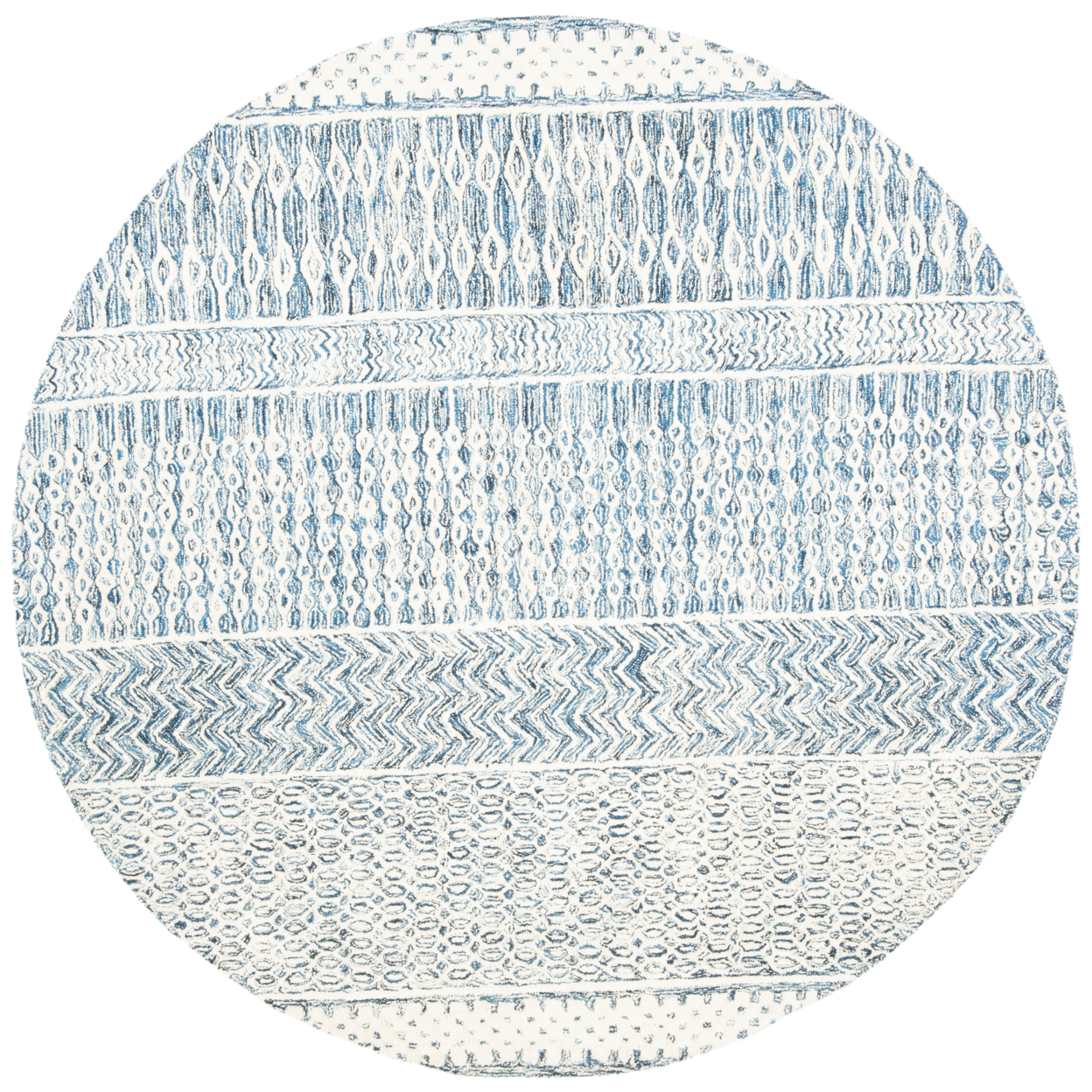 SAFAVIEH Glamour Collection GLM538N Navy / Ivory Rug - 6' Round