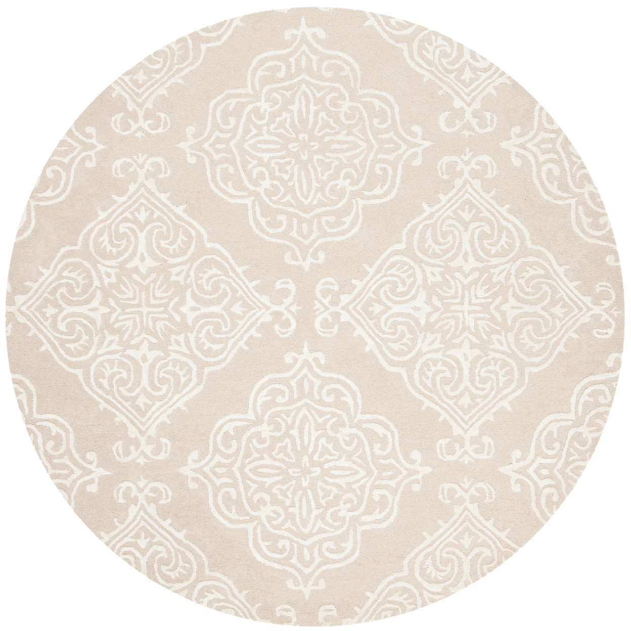 SAFAVIEH Glamour GLM568E Handmade Beige / Ivory Rug - 6' Round