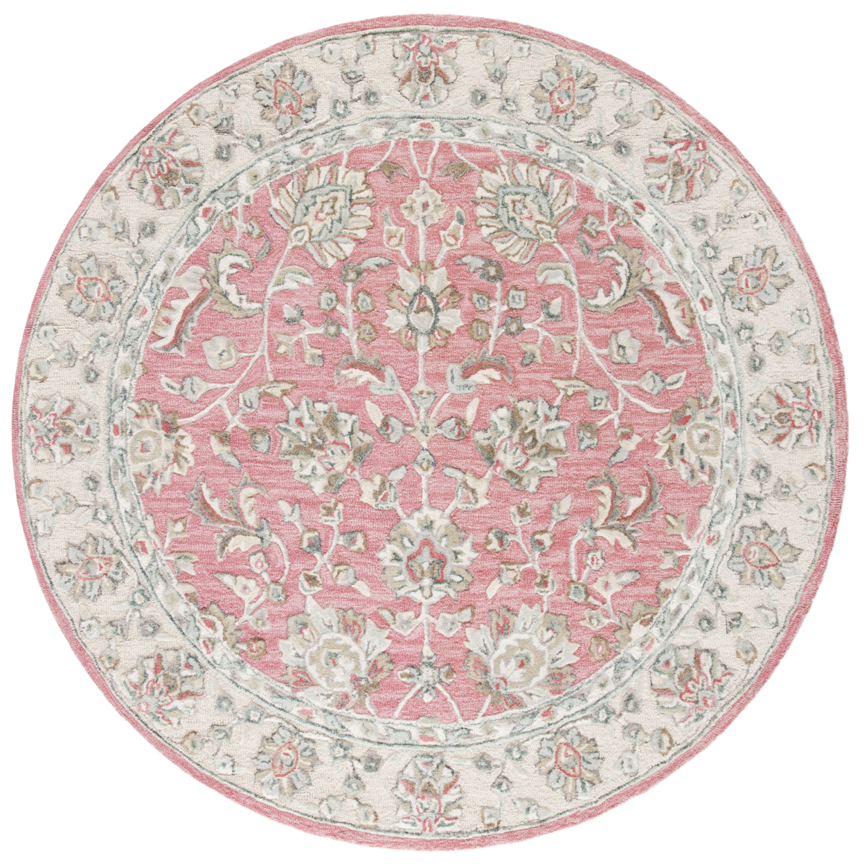 SAFAVIEH Glamour GLM628U Handmade Pink / Beige Rug - 6' Round