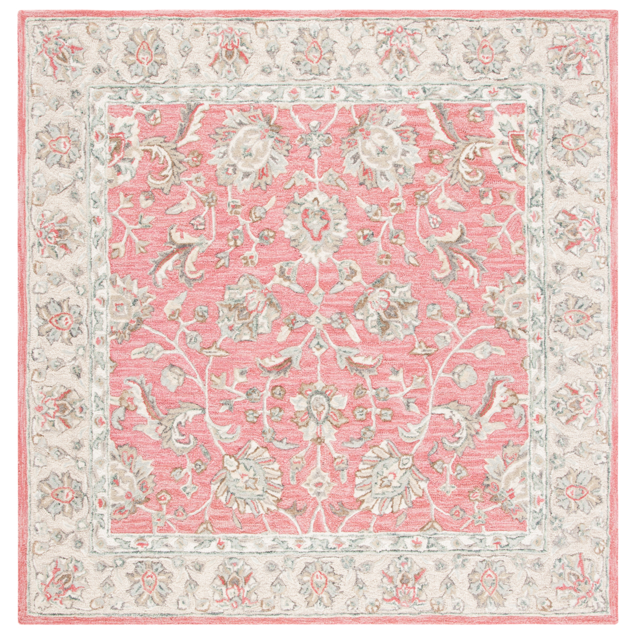 SAFAVIEH Glamour GLM628U Handmade Pink / Beige Rug - 6' Square