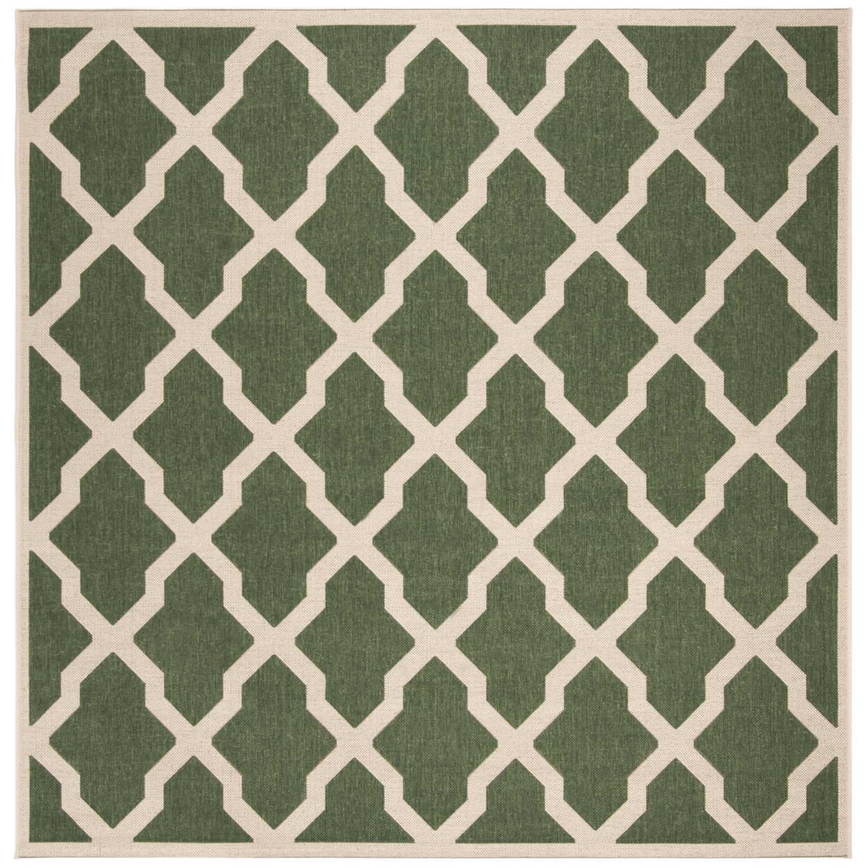 SAFAVIEH Outdoor LND122Y Linden Collection Green / Creme Rug - 6' 7 Square