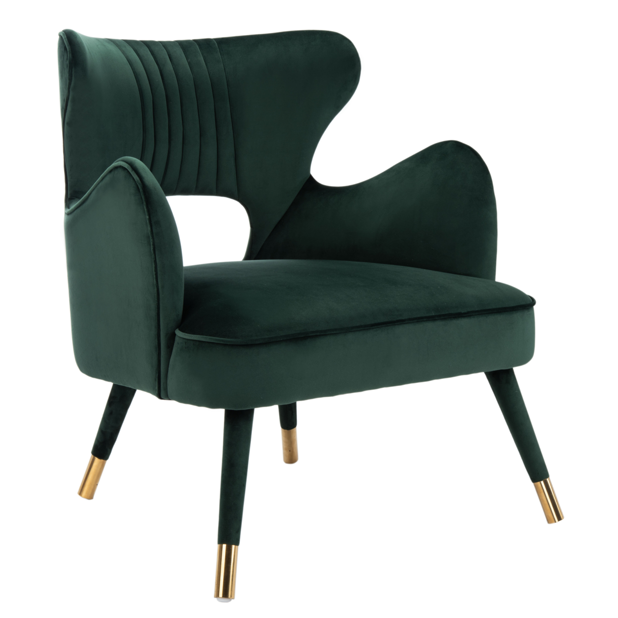 SAFAVIEH Blair Wingback Accent Chair Forest Green / Gold