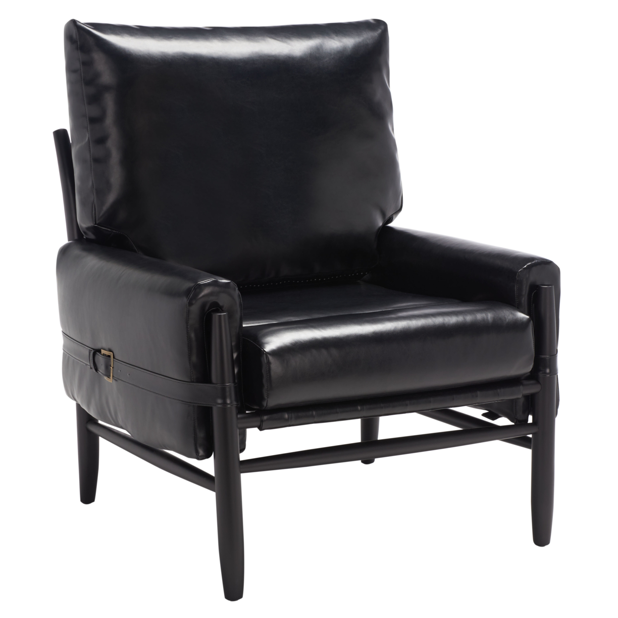 SAFAVIEH Oslo Mid-Century Arm Chair Black / Black