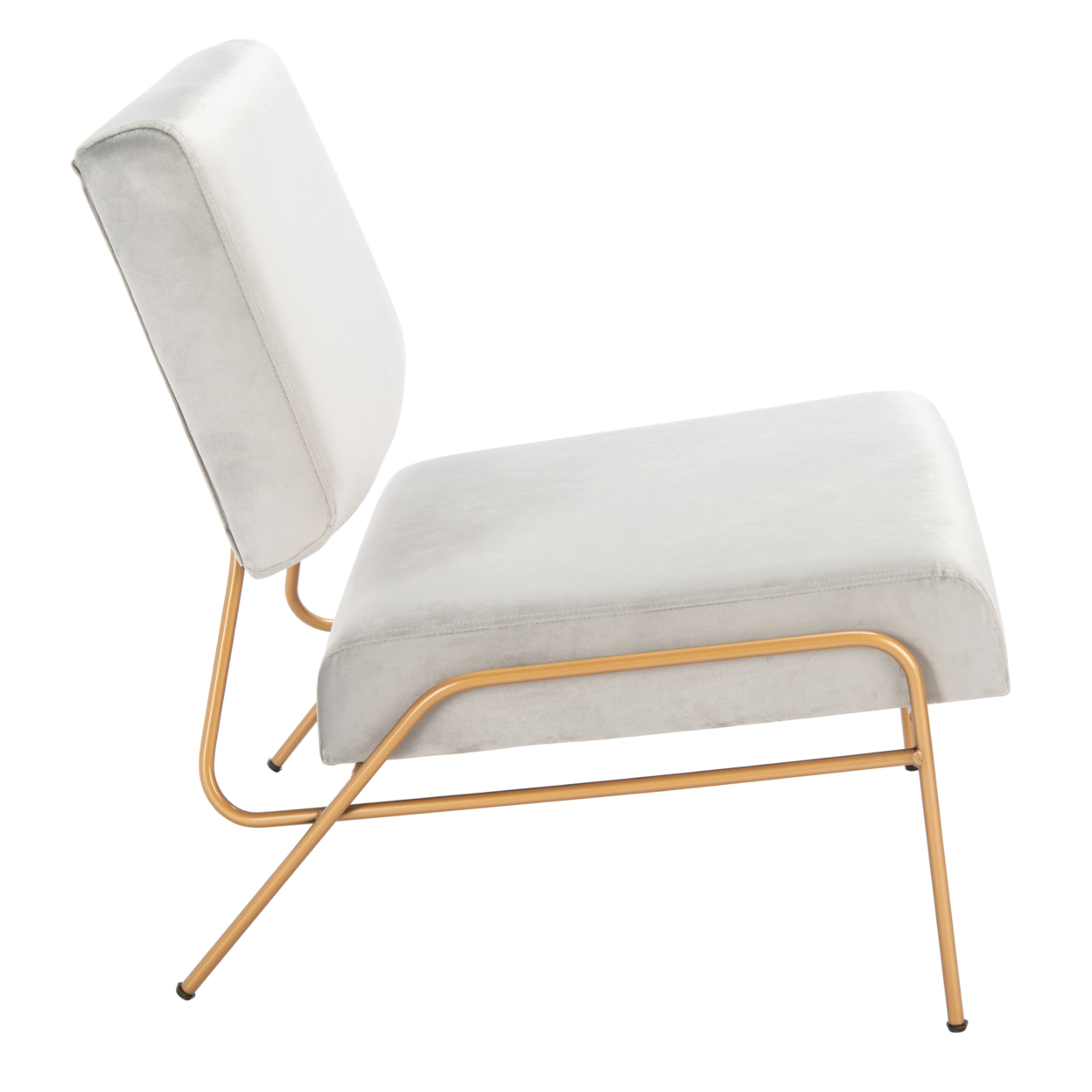 SAFAVIEH Romilly Velvet Accent Chair Grey / Gold
