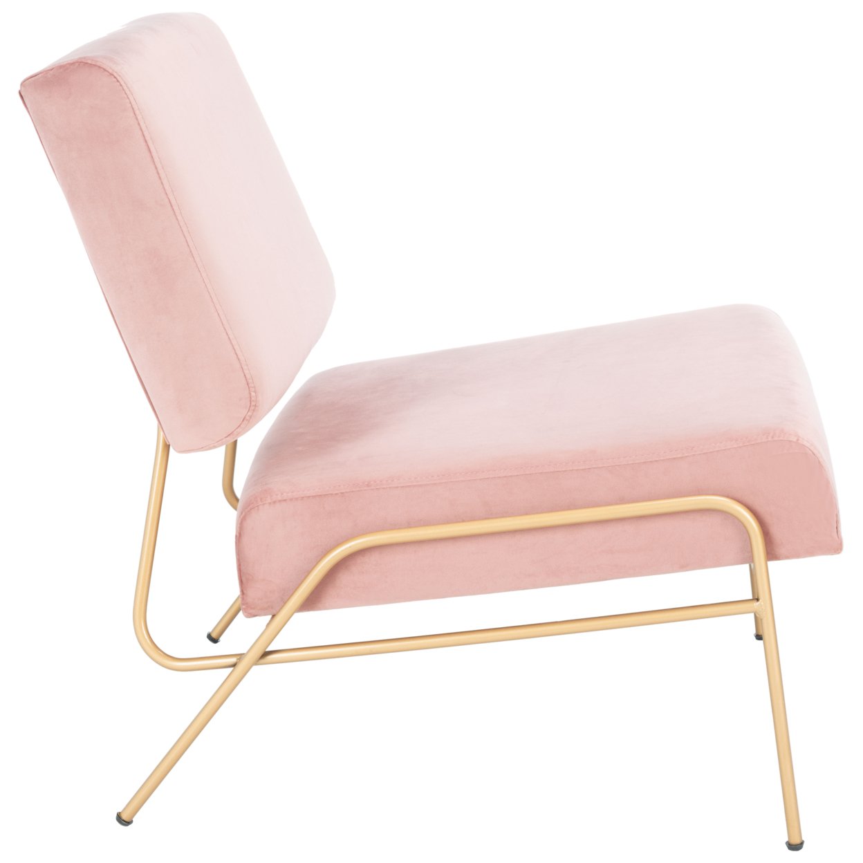 SAFAVIEH Romilly Velvet Accent Chair Dusty Rose / Gold